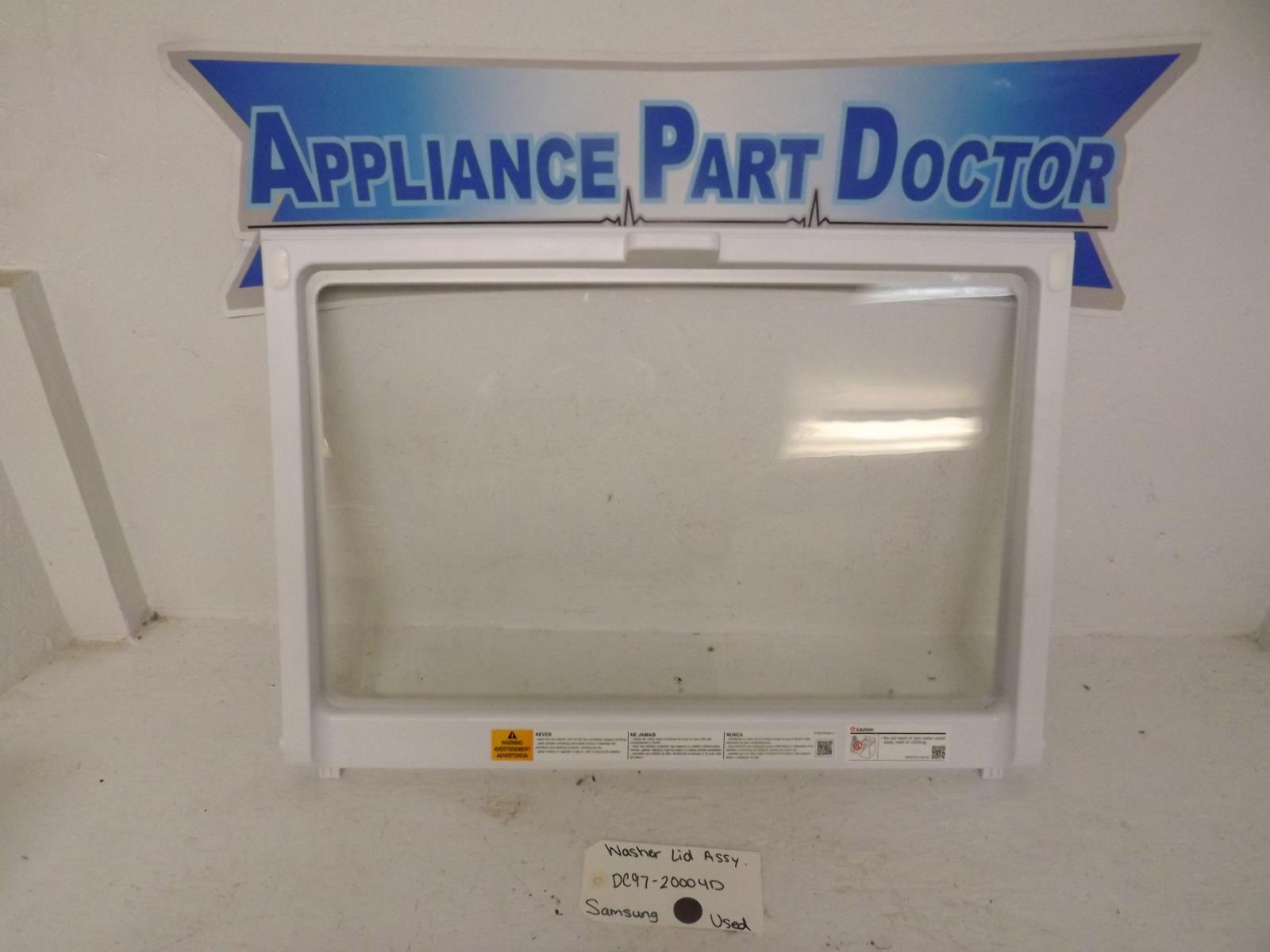 Samsung Washer DC97-20004D Washer Lid Assembly Used Samsung Washer DC97-20004D Washer Lid Assembly Used